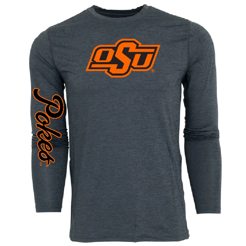 Men's lightweight athletic wear t-shirt-Oklahoma State Guide Sport Long Sleeve Tee