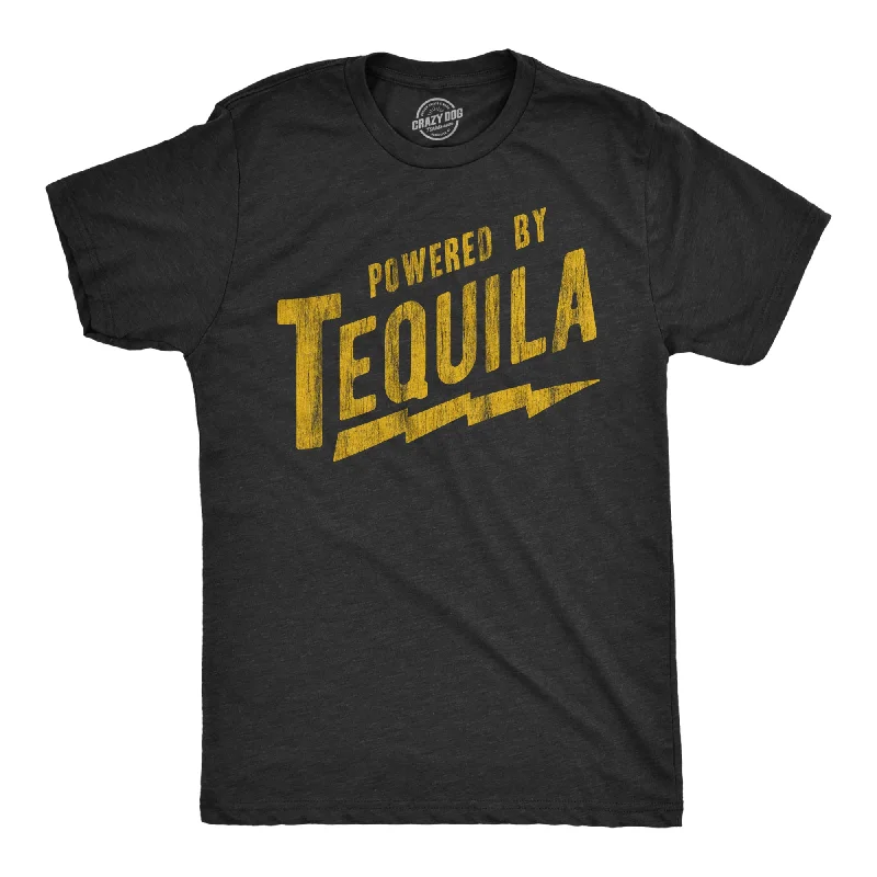 Men's tech fabric workout wear t-shirt-Powered By Tequila Men's T Shirt