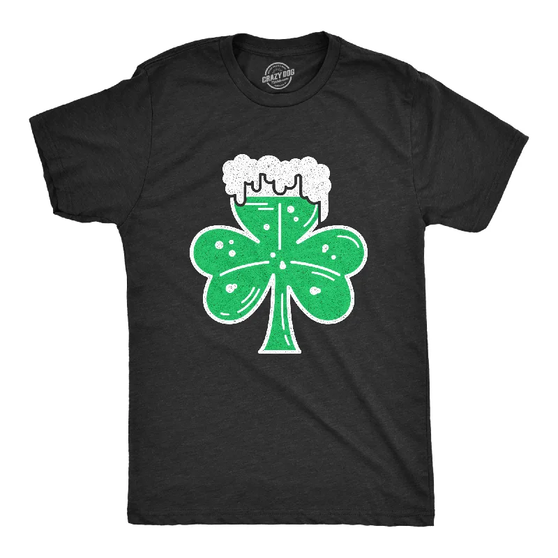 Men's comfortable exercise t-shirt-Shamrock Beer Glass Men's T Shirt