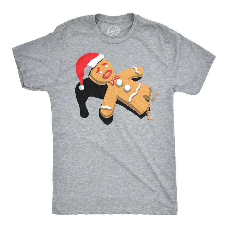 Men's summer fitness t-shirt-Half-Eaten Gingerbread Men's T Shirt