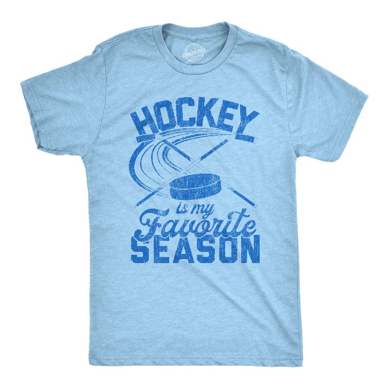 Men's lightweight athletic wear t-shirt-Hockey Is My Favorite Season Men's T Shirt