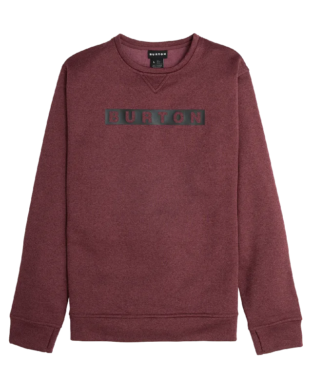 Men's modern sweatshirt-Men's quick-dry athletic t-shirt-Burton Men's Oak Pullover Crew - Almandine Heather