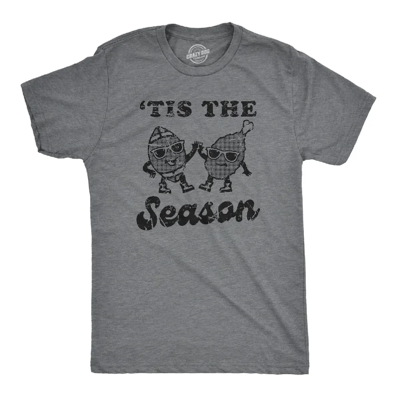 Men's lightweight athletic wear t-shirt-Tis The Season Turkey Football Men's T Shirt