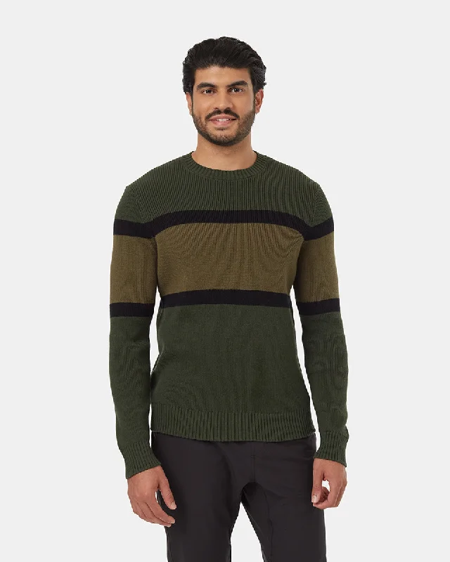 Men's cycling sweater-Men's sustainable athletic t-shirt-Highline Ribbed Blocked Crew