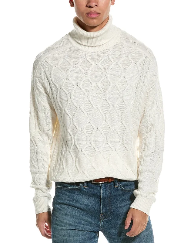 Men's pullover sweatshirt-Men's relaxed fit performance t-shirt-Reiss Alston Wool-Blend Roll Neck Sweater