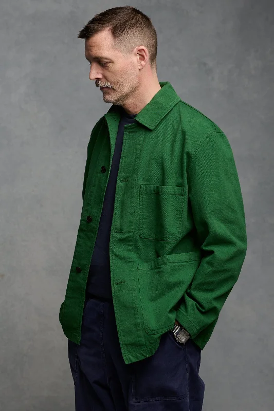 Men's weekend jacket-Men's relaxed fit performance t-shirt-Men's Chore Jacket - Bottle Green