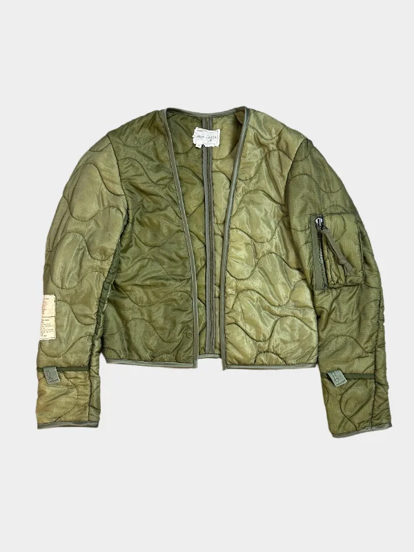 Men's organic jacket-Men's high-performance workout t-shirt-Puffy Cropped Jacket “Army”