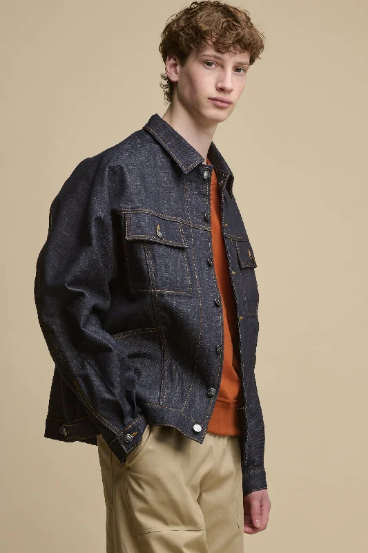 Men's snap button jacket-Men's durable sports t-shirt-Men's Joe Denim Jacket - Indigo