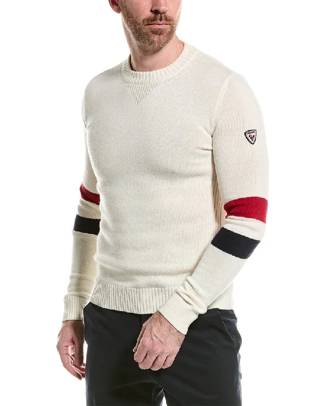 Men's UV protection sweatshirt-Men's fashion-forward activewear t-shirt-Rossignol Signature Knit Wool & Cashmere-Blend Crewneck Sweater