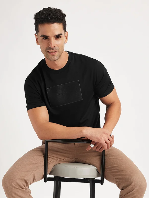 Men's sporty exercise t-shirt-Men's Textured Slim Fit T-Shirt