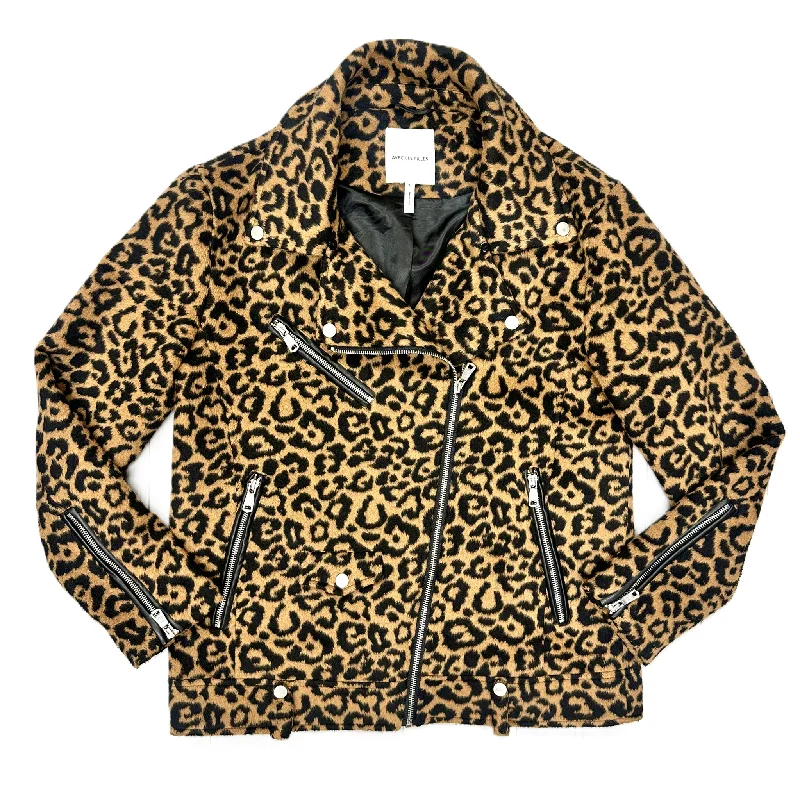 Men's motorcycle jacket-Men's eco-friendly gym t-shirt-Jacket Moto By Avec Les Filles In Leopard Print, Size: S