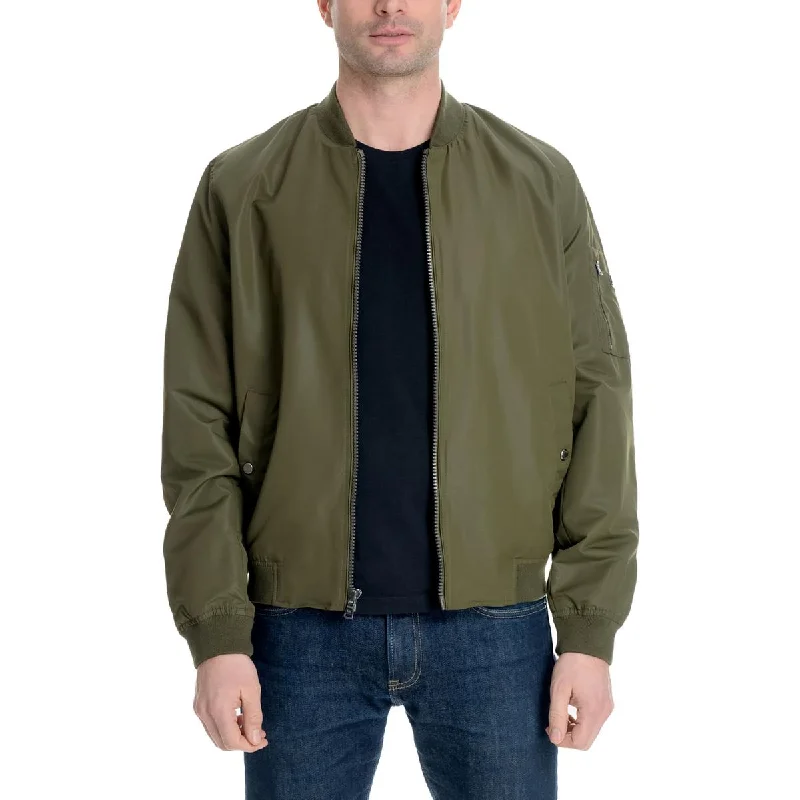 Men's dress jacket-Men's lightweight athletic wear t-shirt-Mens Lightweight Cold Weather Bomber Jacket