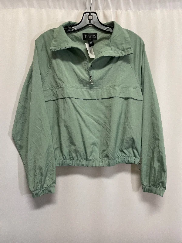 Men's suede jacket-Men's performance sports t-shirt-Jacket Windbreaker By Victorias Secret In Green, Size: Xs