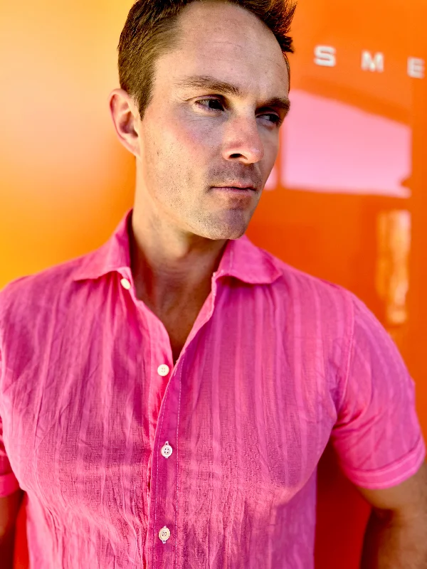 Men's office shirt-Men's sustainable athletic t-shirt-mild pink cubic SS