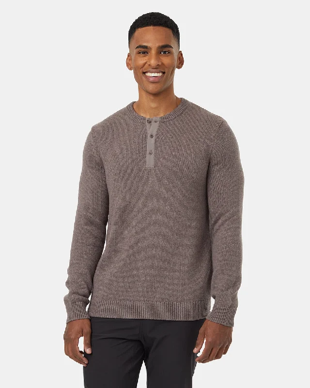 Men's biking sweater-Men's summer fitness t-shirt-Highline Wool Placket Sweater