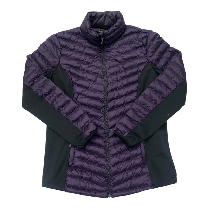 Men's winter jacket-Men's comfortable exercise t-shirt-Jacket Puffer & Quilted By 32 Degrees In Black & Purple, Size: L