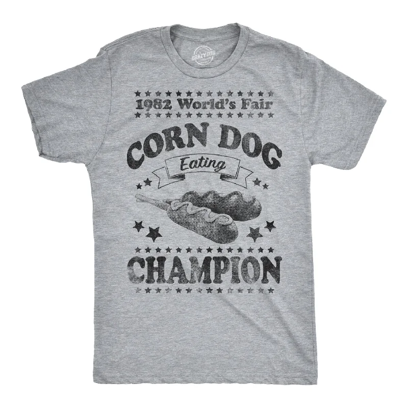 Men's active lifestyle t-shirt-Corn Dog Eating Champion 1982 Men's T Shirt