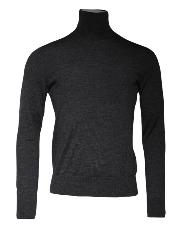 Men's oversized sweater-Men's relaxed fit performance t-shirt-Dolce & Gabbana Wool Knit Turtleneck Pullover Men's Sweater