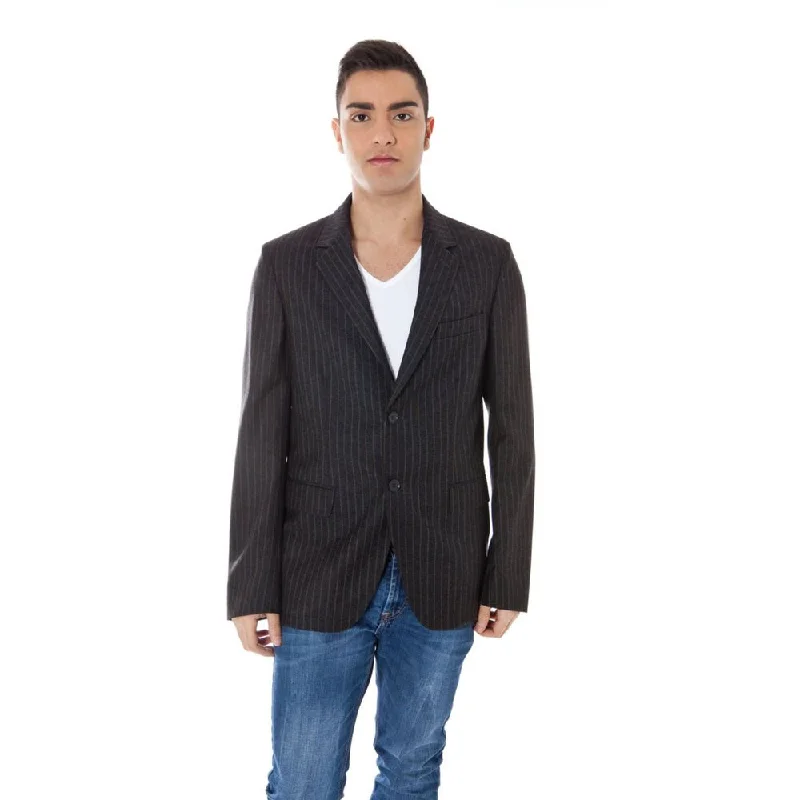 Men's work jacket-Men's fashion-forward activewear t-shirt-Calvin Klein Sleek Wool Blend Designer Men's Jacket