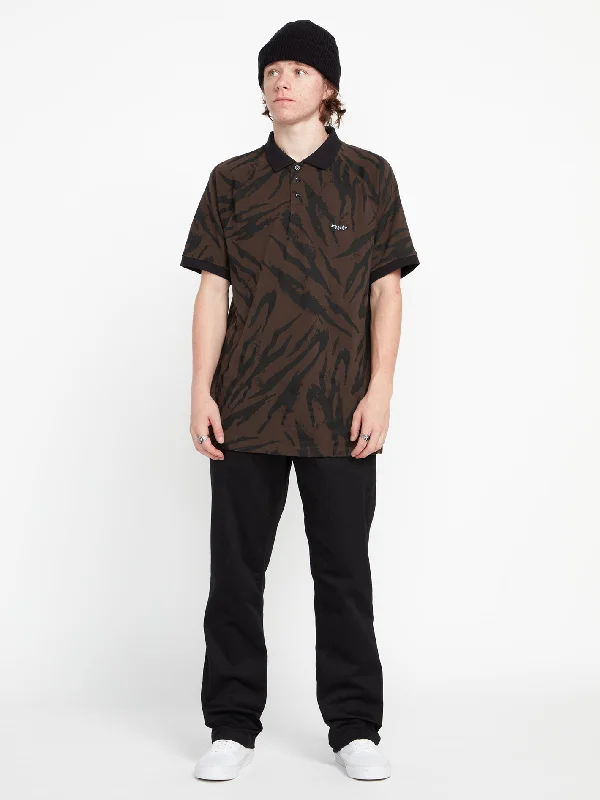 Men's island shirt-Men's gym performance t-shirt-Ralphie Polo Short Sleeve Shirt - Tobacco