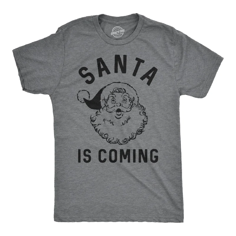 Men's tech fabric workout wear t-shirt-Santa Is Coming Men's T Shirt