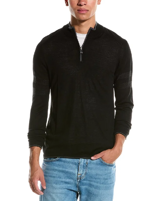 Men's basic sweatshirt-Men's active lifestyle t-shirt-Raffi Wool-Blend 1/4-Zip Sweater