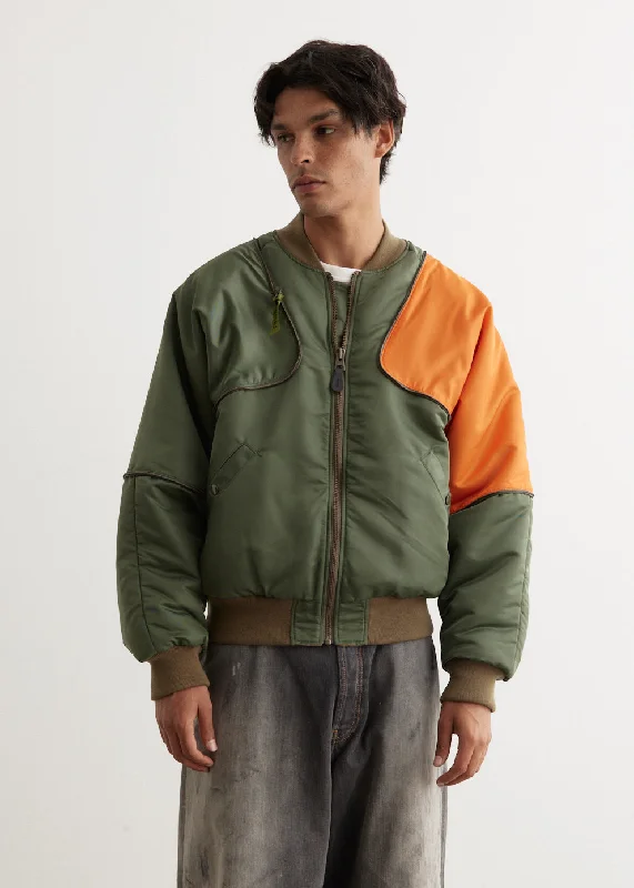 Men's outdoor jacket-Men's fashion-forward activewear t-shirt-MA-1 Nylon SHAM BOMBER Jacket