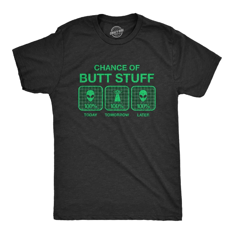 Men's organic athletic t-shirt-100% Chance Of Butt Stuff Men's T Shirt