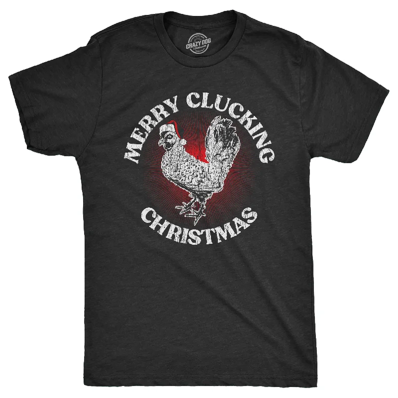 Men's premium workout t-shirt-Merry Clucking Christmas Men's T Shirt