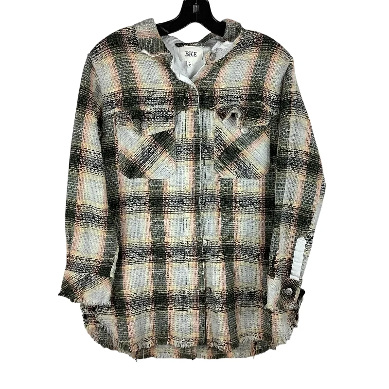 Men's festival jacket-Men's durable sports t-shirt-Jacket Shirt By Bke In Plaid Pattern, Size: M