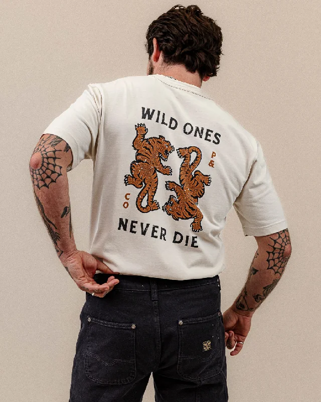 Men's casual athletic wear t-shirt-Wild Ones T-Shirt - Bone