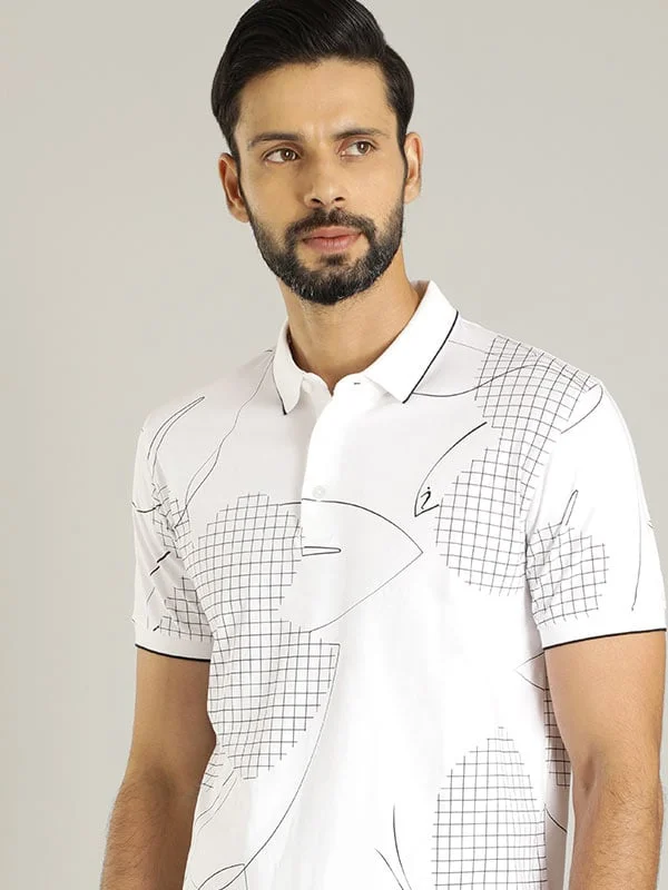 Men's fashionable travel polo shirt-Men's eco-friendly gym t-shirt-Men Printed Polo T-Shirt