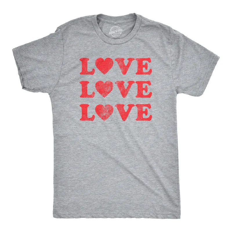 Men's gym performance t-shirt-Love 3 Hearts Men's T Shirt