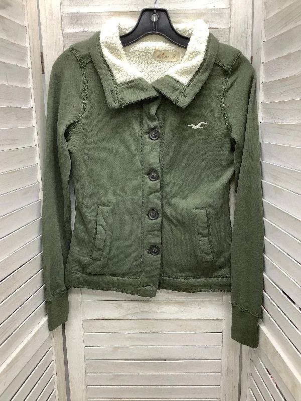 Men's winter jacket-Men's tech fabric workout wear t-shirt-Jacket Faux Fur & Sherpa By Hollister In Green, Size: Xs