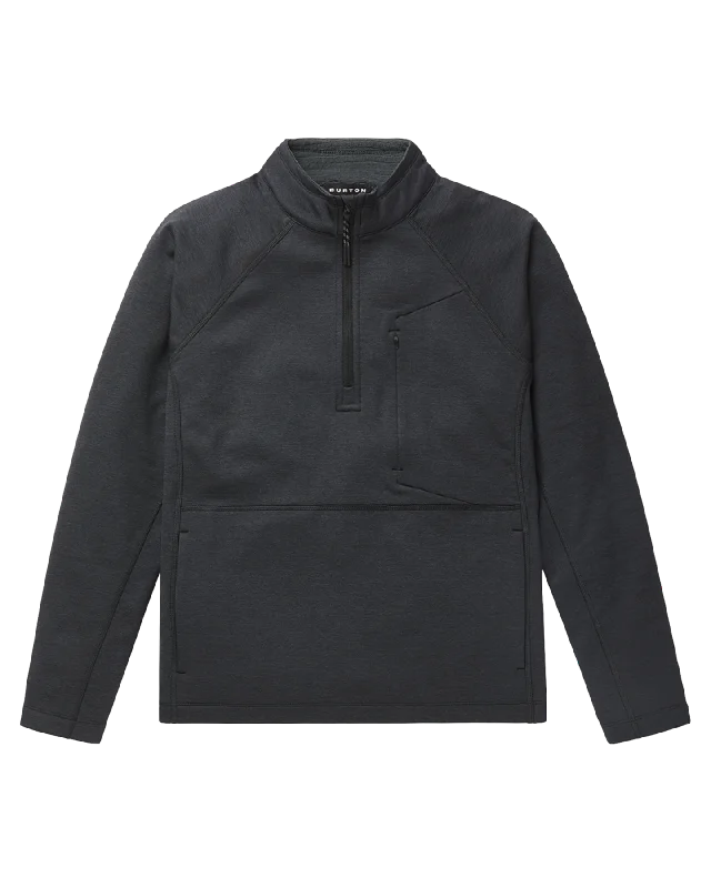 Men's UV protection sweatshirt-Men's modern fitness t-shirt-Burton Women's Multipath Grid Quarter-Zip Fleece - True Black