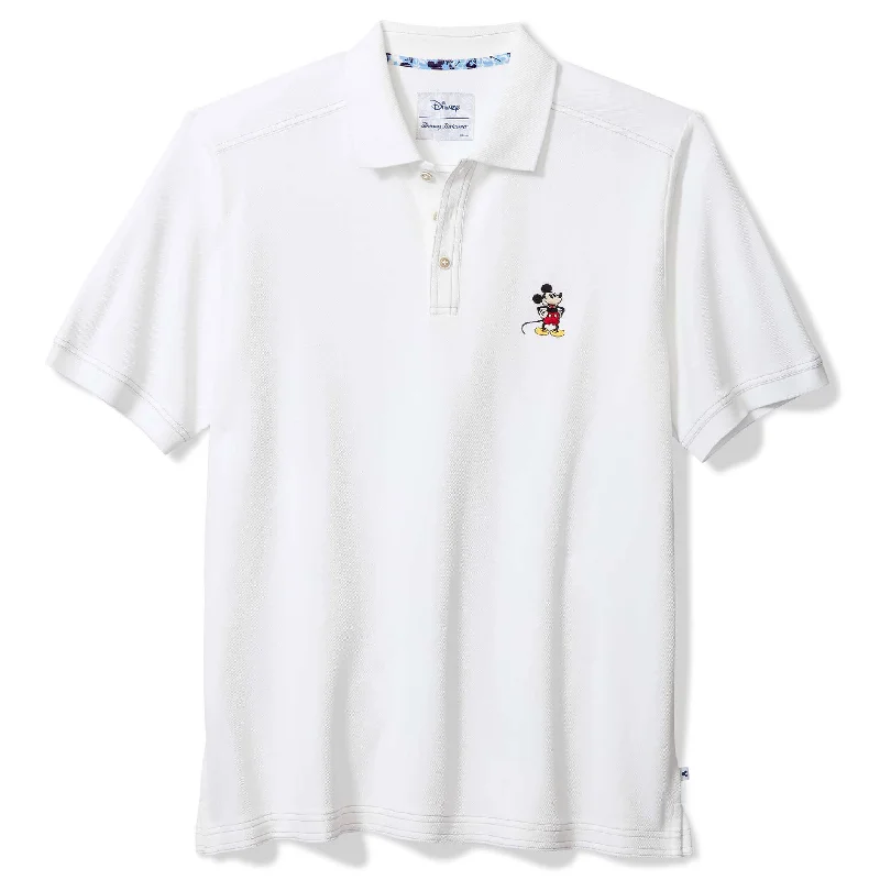 Men's eco-friendly gym polo shirt-Men's high-performance workout t-shirt-Tommy Bahama Men's IslandZone Disney Magical Mouse Polo Shirt - Bright White