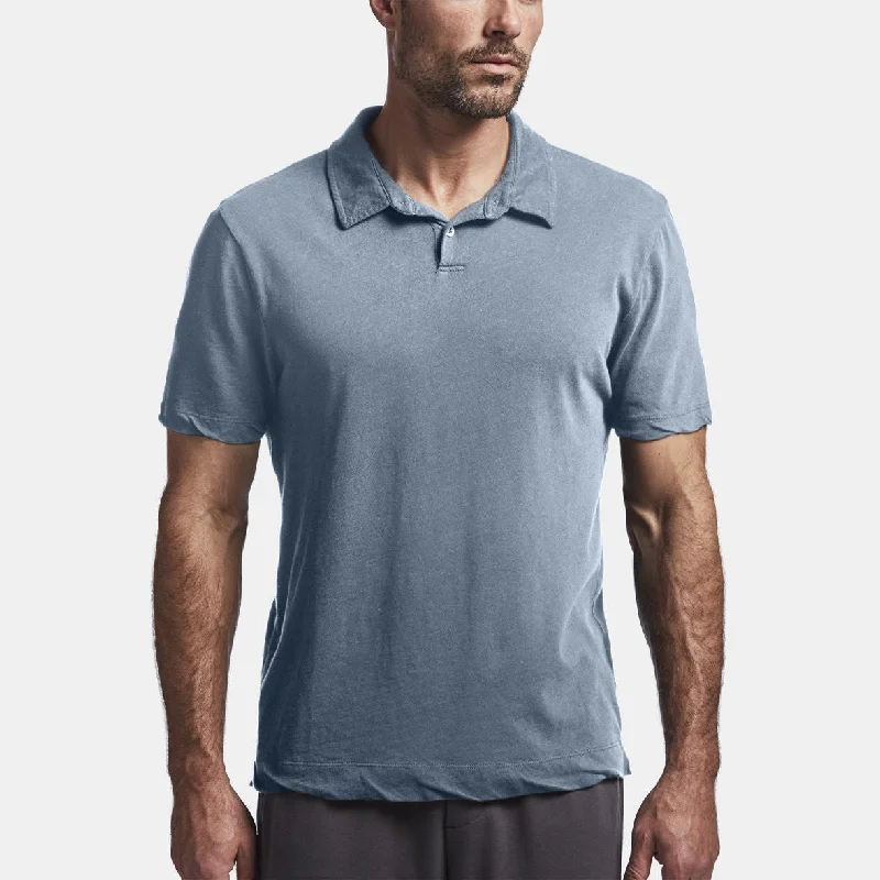 Men's breathable casual polo shirt-Men's comfortable exercise t-shirt-Dry Touch Jersey Polo - Globe Pigment