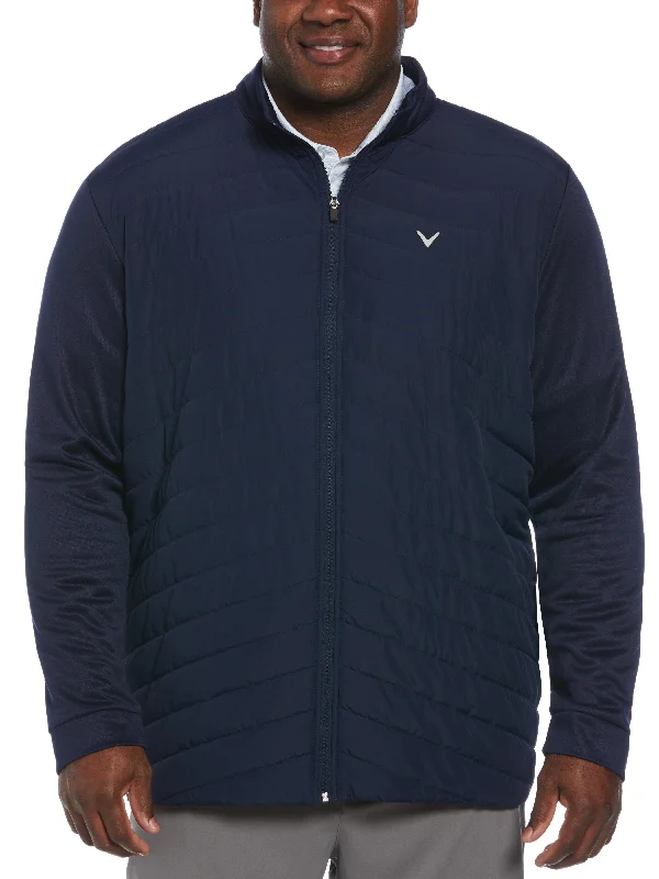 Men's zip-up jacket-Men's sustainable athletic t-shirt-Big & Tall Quilted Puffer Golf Jacket