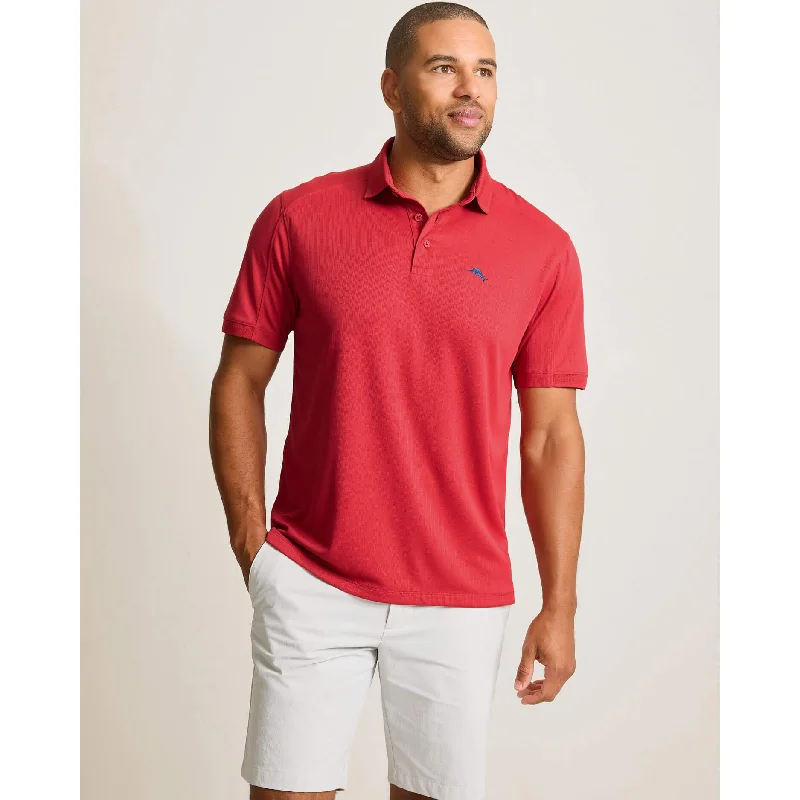 Men's organic office polo shirt-Men's modern fitness t-shirt-Tommy Bahama Men's IslandZone Tropic Driver Polo Shirt - Dark Havana