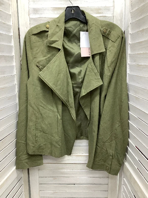 Men's single-breasted jacket-Men's modern fitness t-shirt-Jacket Other By Just Fab In Green, Size: Xl