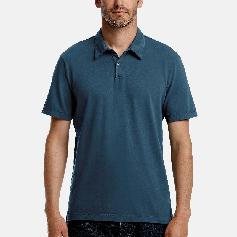 Men's adventure-ready travel polo shirt-Men's active lifestyle t-shirt-Sueded Jersey Polo - Sterling Pigment