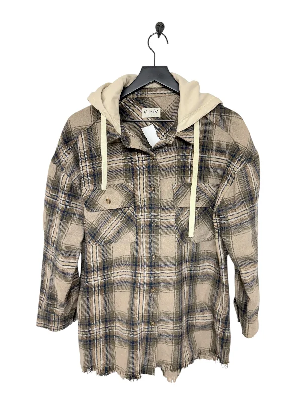 Men's suede jacket-Men's durable sports t-shirt-Jacket Shirt By Cmc In Plaid Pattern, Size: M