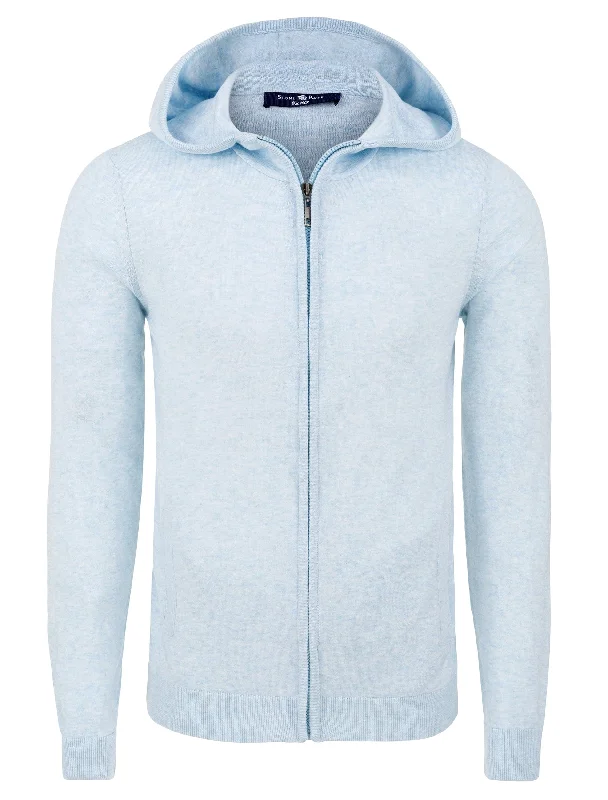 Men's v-neck sweater-Men's summer fitness t-shirt-Light Blue Natural Heather Hoodie