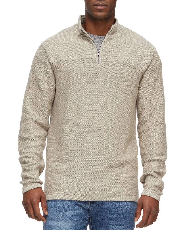 Men's spring sweater-Men's tech fabric workout wear t-shirt-HENRYVILLE 1/4-ZIP PULLOVER SWEATER