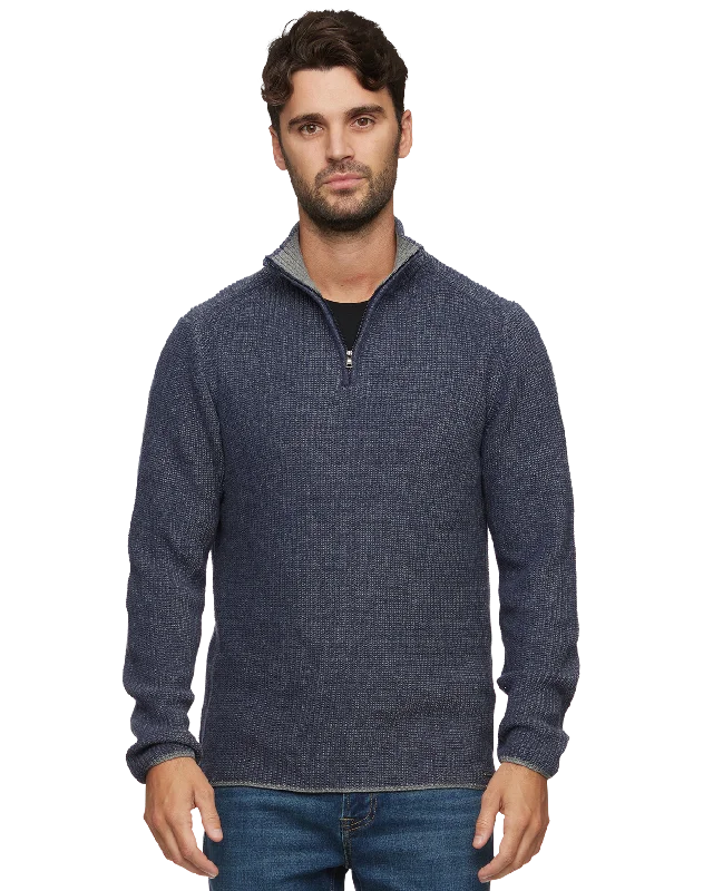 Men's camping sweater-Men's breathable performance t-shirt-COURTLAND TEXTURED 1/4-ZIP SWEATER