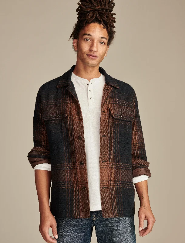 Men's performance jacket-Men's comfortable exercise t-shirt-Lucky Brand Men's Plaid Shirt Jacket