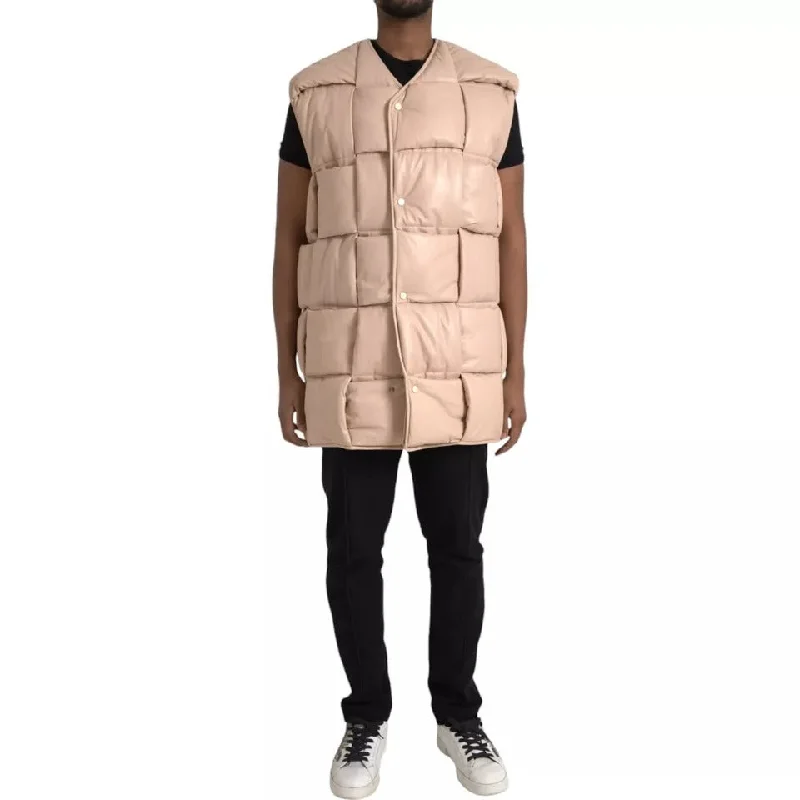 Men's timeless jacket-Men's active lifestyle t-shirt-Bottega Veneta  Quilted Sleeveless Calf Leather Men's Jacket