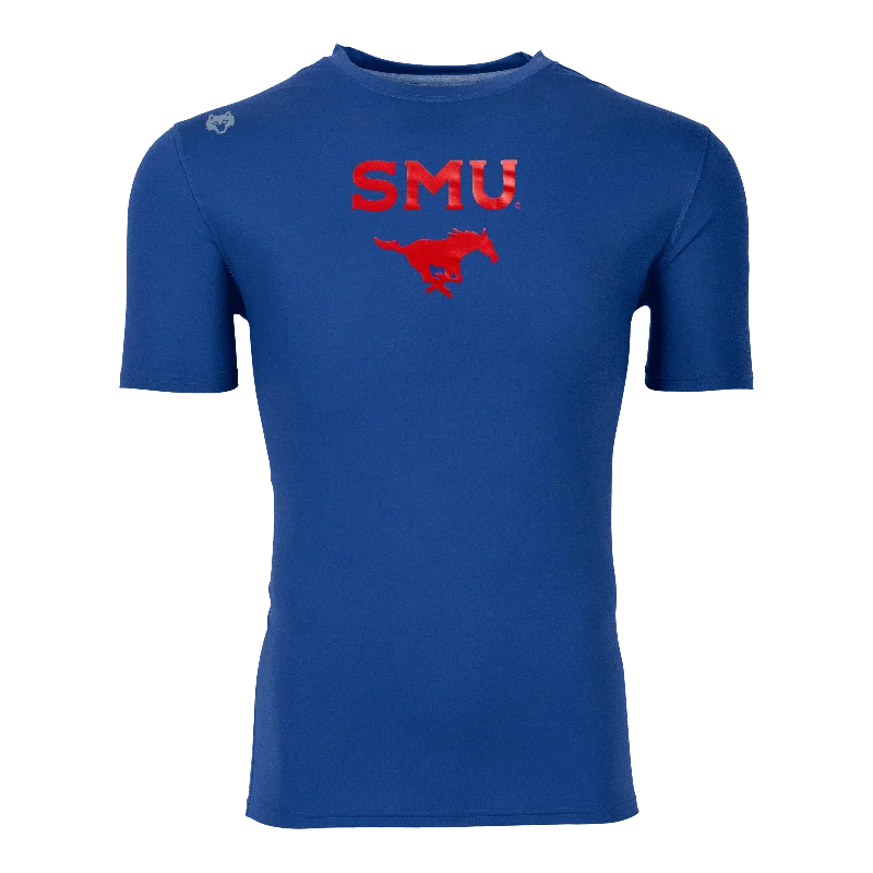 Men's ultra-breathable gym t-shirt-SMU Mustangs Guide Short Sleeve Tee