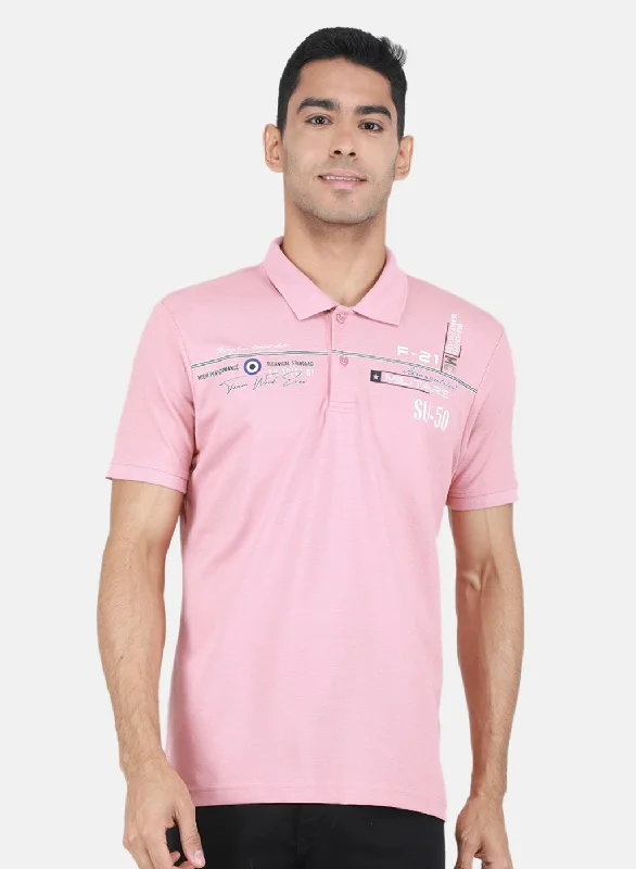 Men's eco-friendly gym t-shirt-Men Pink Solid T-Shirt