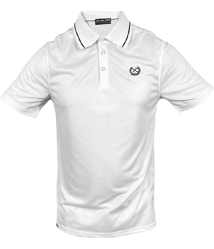 Men's breathable travel wear polo shirt-Men's eco-friendly gym t-shirt-Performance Polo - White